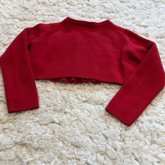 Janie and Jack Red Sweater Single Button size 3 - Picture 4 of 5